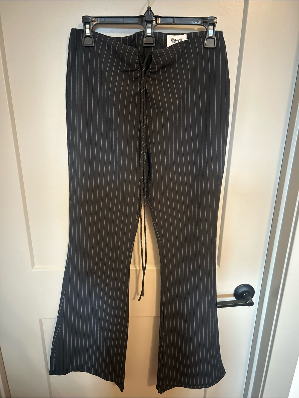 Princess Polly Black Pinstripe Flare Pants